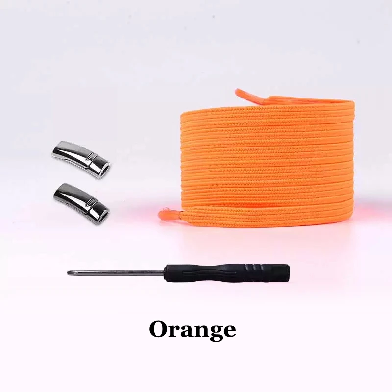 Orange 1 пара, модные магнитные шнурки, эластичные шнурки для обуви, для детей и взрослых, унисекс, плоские кроссовки, шнурки, шнурки для быстрой носки - Цвет: Orange