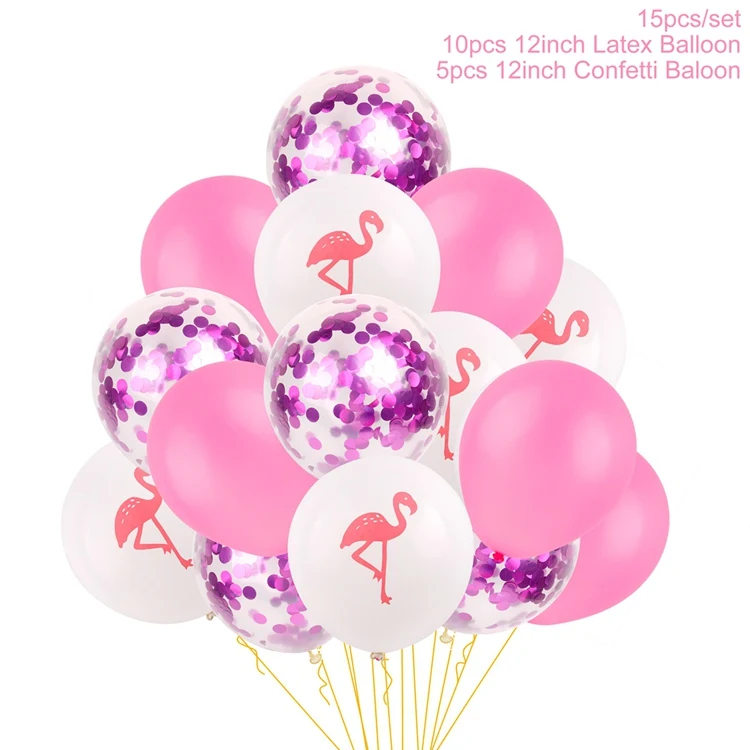 Flamingo Rose Pink HUIRAN 12 дюймов зеленые шары конфетти шары пальмовый лист Декор ананас балон джунгли вечерние украшения Гавайские вечерние шары - Цвет: Flamingo Rose Pink