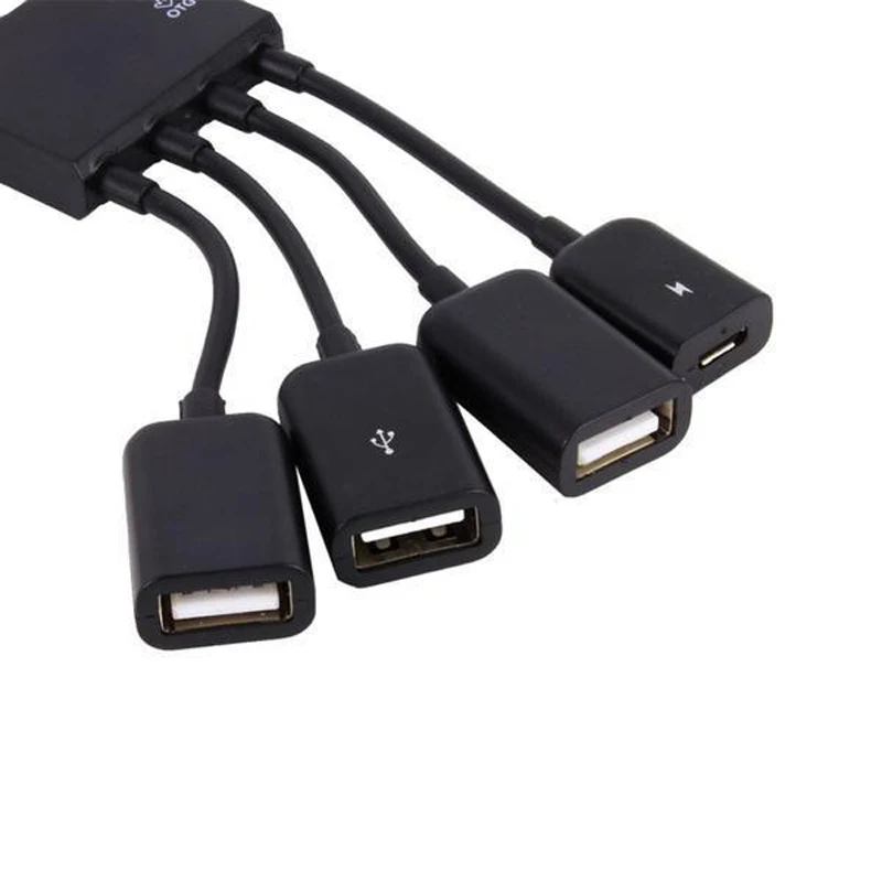 4 порта USB OTG Host концентратор адаптер кабель Micro зарядный для смартфонов и