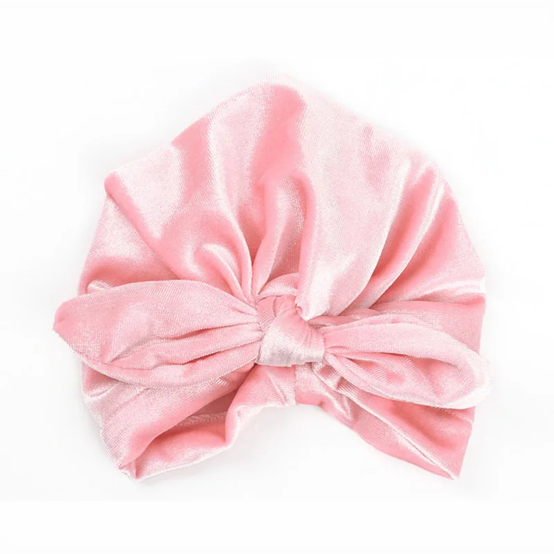 style2 pink Мягкий бархат шапочка для новорожденного, для малыша преддошкольного возраста Демисезонный для маленьких мальчиков девочка шляпа капот с прелестным бантом шапочка шапка для детей Подставки для фотографий - Цвет: style2 pink