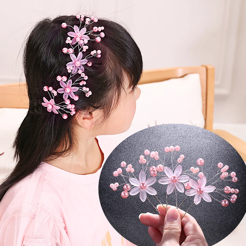 3 шт./компл. женские цветы фестиваль девушка зажим для волос с жемчугом кристалл