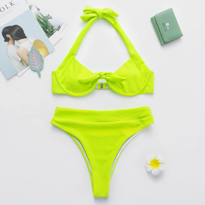 Женский купальник бикини Bikinx с пуш ап высокой талией лето 2019| |