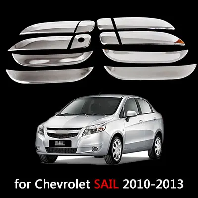 Для Chevrolet Sail 2010- Sail классические хромированные дверные ручки Чехлы Chevy Chromium Стайлинг автомобильные аксессуары наклейки для стайлинга автомобилей - Цвет: Handle and Bowl