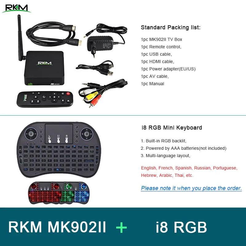 add i8RGB RKM MK902II ТВ приставка Rockchip RK3288 четырехъядерный Android ТВ приставка 2 Гб ОЗУ 16 Гб 4 к H.265 2,4 г/5 г Wifi Bluetooth 4,0 ТВ приставка - Цвет: add i8RGB