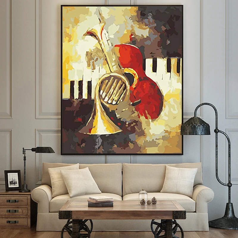 Paint by numbes краска по номерам музыкальный инструмент королева картина DIY холст масляная краска ing домашний декор для гостиной произведение искусства