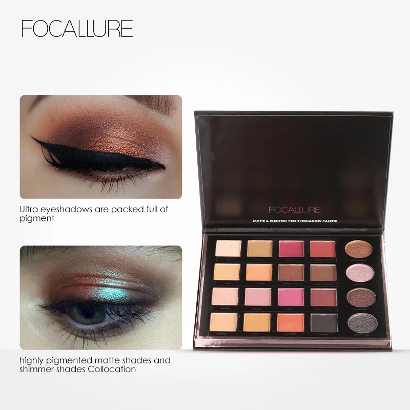 FOCALLURE Новые 20 цветов матовые и электрические Pro Тени для век Shimmer Nude блестящие тени палитра Magic Star коллекция