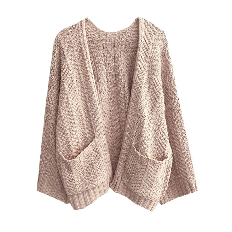 OMCHION Poleras Mujer2018 Autumn Pockets Knit Sweater Women Casual Loose Warm Korean Cardigan Jacket Winter Jumper LS66 |