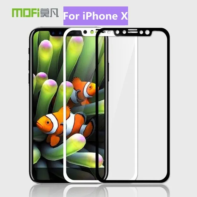 Закаленное стекло для Apple iPhone X Оригинальная защита экрана Mofi с полным покрытием