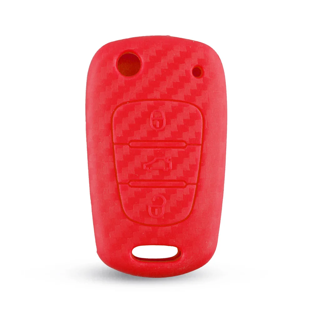 Силиконовый чехол для ключей KEYYOU из углеродного волокна Kia RIO K2 K5 Sportage Sorento Hyundai i20