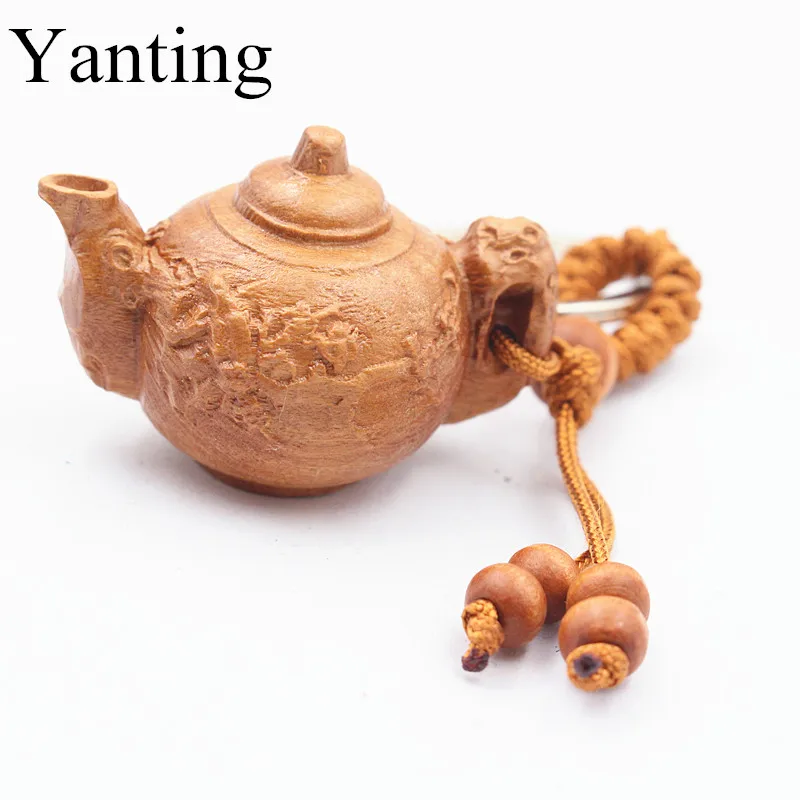 Брелок Yanting из дерева брелок с чайником сливы автомобильные брелки для женщин и