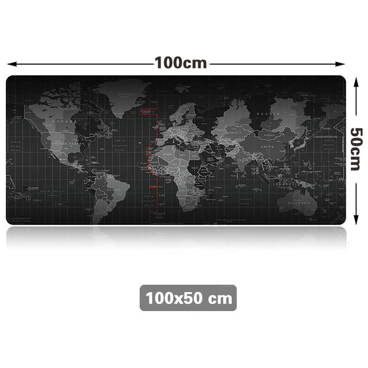 100X50 Супер большой 1000x500 мм/900x400 мм/800x400 мм/700x300 мм карта мира Резиновый Коврик Для Мыши Компьютерный игровой планшет коврик для мыши с блокировкой края - Цвет: 100X50