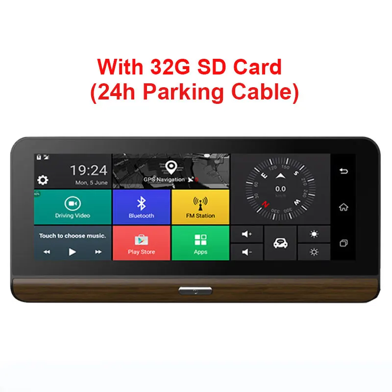 24H With 32G sd card YIMIROAD H3 зеркало заднего вида монитор парковки 4G камера заднего вида Автомобильный видеорегистратор ADAS gps навигатор Авто рекордер Full HD 1080P видеорегистратор - Название цвета: 24H With 32G sd card