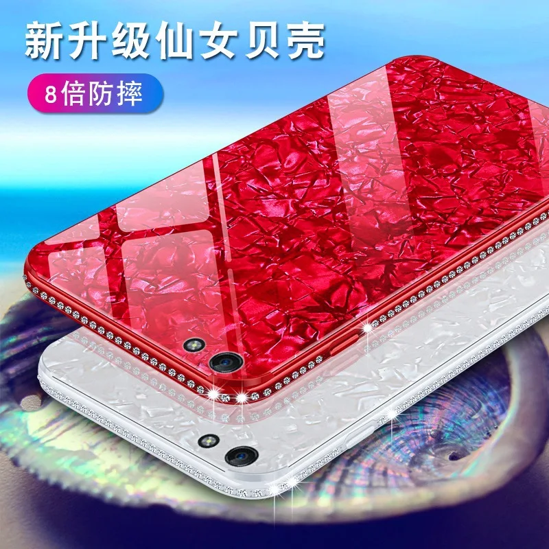 SYCASE For BBK vivo X9 X20 X21 Plus Y71 Y66 Y67 Y75 Y85 Y79 Tempered Glass around Diamond Hard Back Shell Soft TPU Bumper Case |