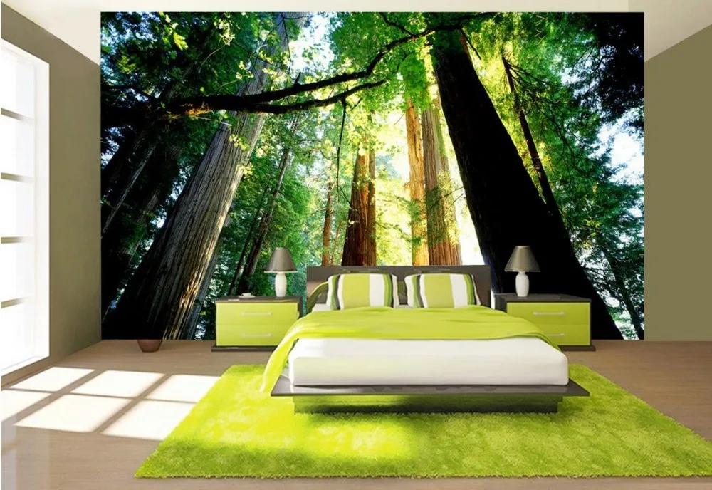 Обои 3d с изображением природных деревьев ландшафта современные обои для