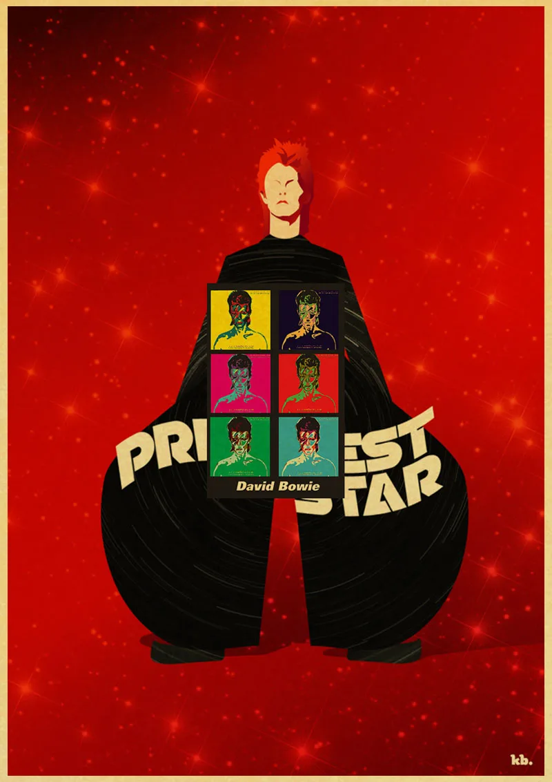 A014 ВИНТАЖНЫЙ ПЛАКАТ DAVID-BOWIE художественный Печатный Ретро плакат домашний декор комнаты декоративная живопись винтажная Настенная картина - Цвет: A014