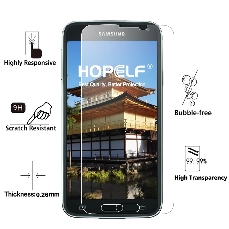 2 шт HOPELF закаленное стекло для samsung Galaxy S5 Стекло Мини Защитная пленка для экрана для samsung Galaxy S5 мини-закаленное стекло