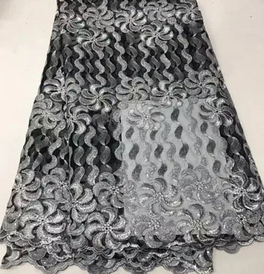 Latest African Lace Fabric 2016 High Quality French Net Laces With Sequins Embroidery Tulle For Dresses VYL467 | Дом и сад
