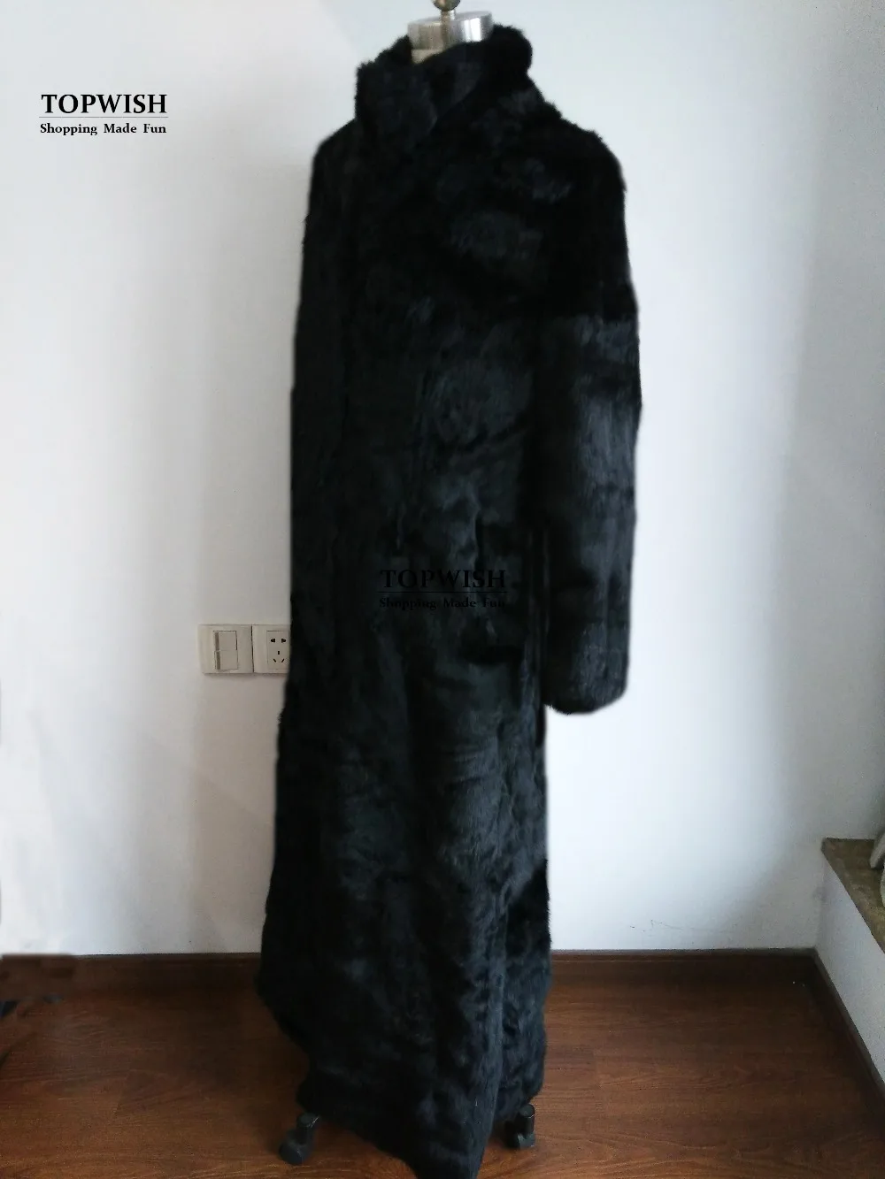 Длинное зимнее пальто с воротником-стойкой длиной 140 см | Женская одежда