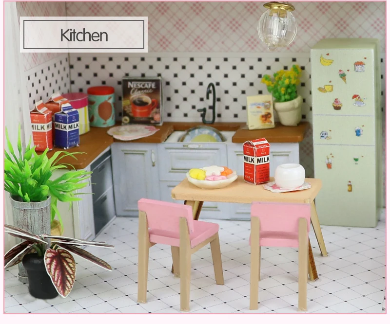 Кукольный дом Миниатюрный DIY кукольный домик с деревянная мебель для дома время ожидания Кофейня игрушки для детей для девочек день рождения M035