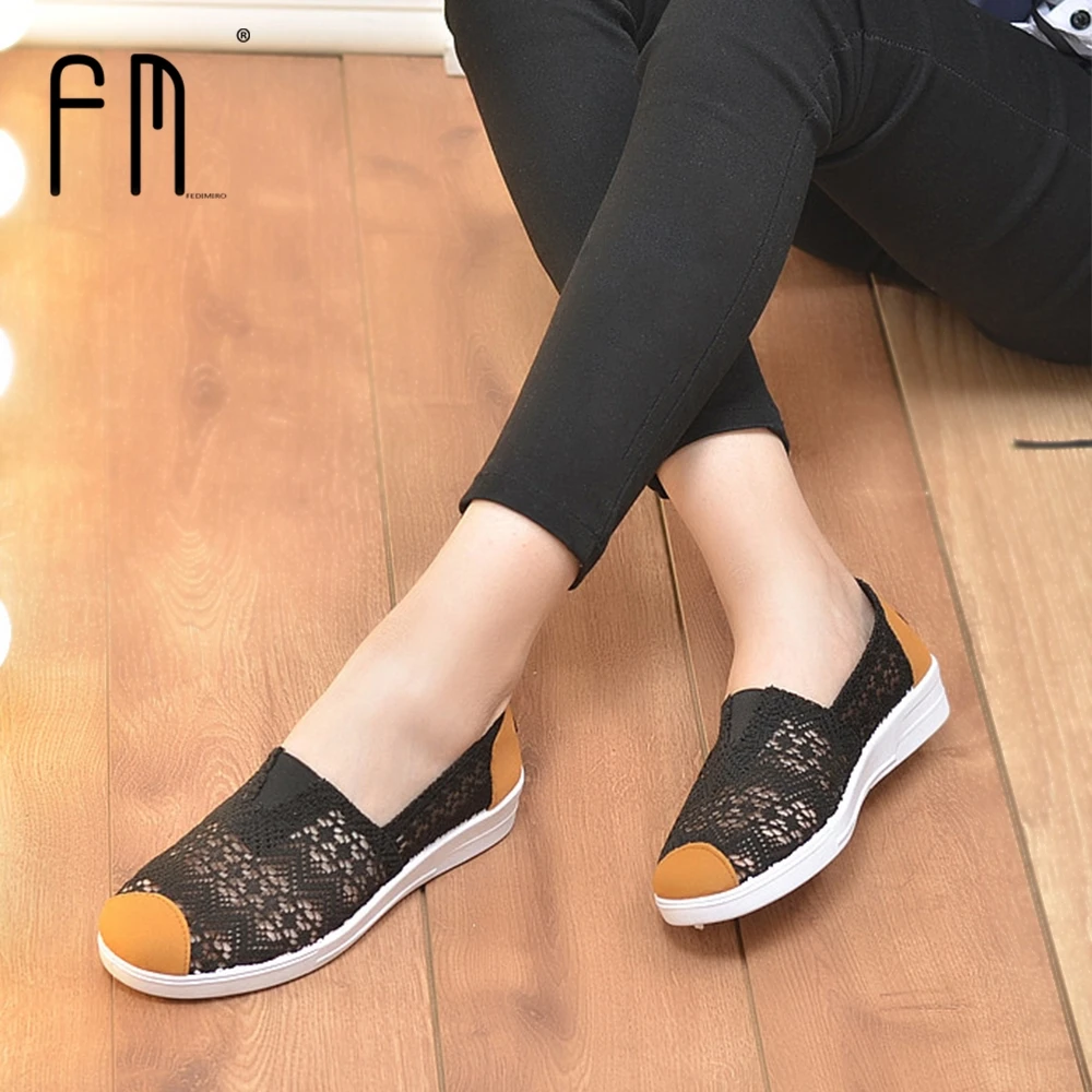 Fedimiro/женская повседневная обувь Новое поступление Женская Мода из сетчатого