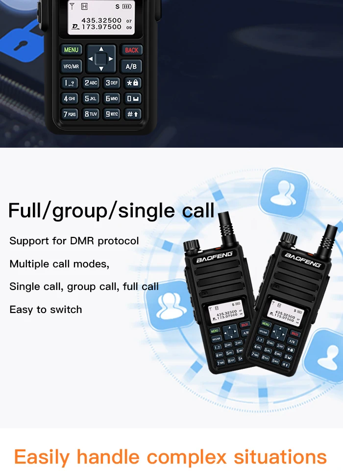 Baofeng DM-1801 Dual Band Dual Time slot DMR цифровой/аналоговый 2Way радио 136-174/400-470 МГц 1024 Каналы Ham иди и болтай Walkie Talkie DMR