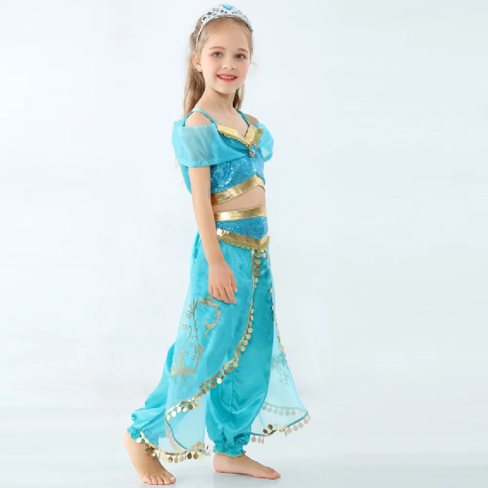 

Танцевальная одежда Aladdin, волшебная лампа, Принцесса Жасмин, одежда для детей в европейском и американском стиле, Рождественская одежда из д...