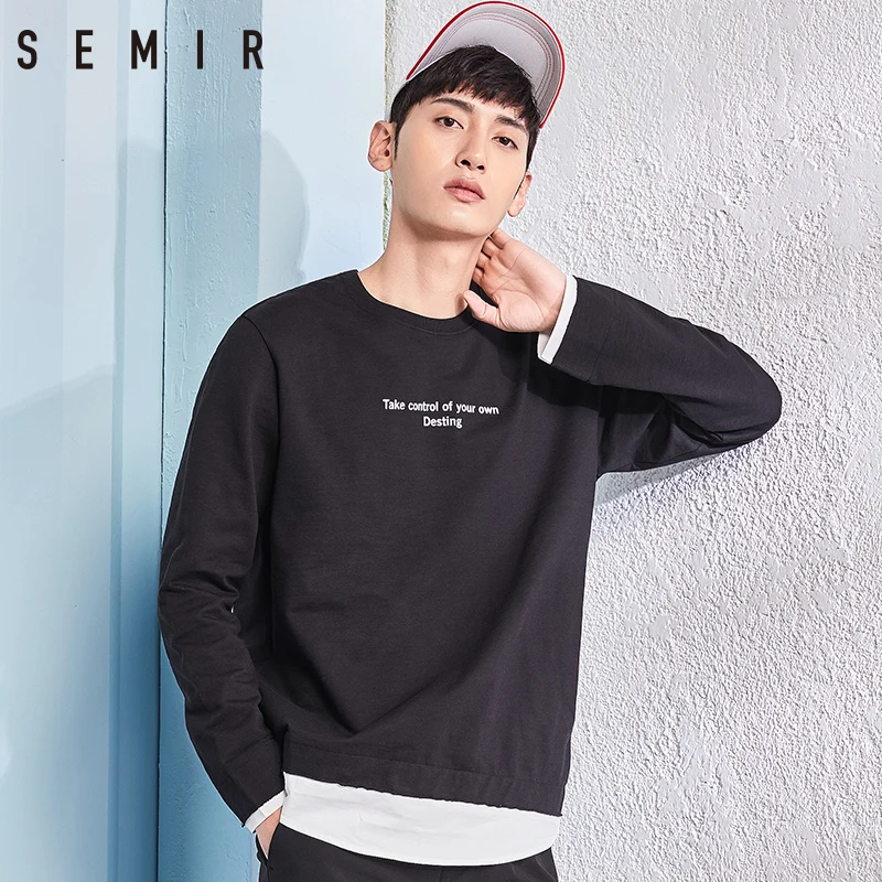 SEMIR футболка мужская с круглым вырезом Топы принтом букв футболки мужские