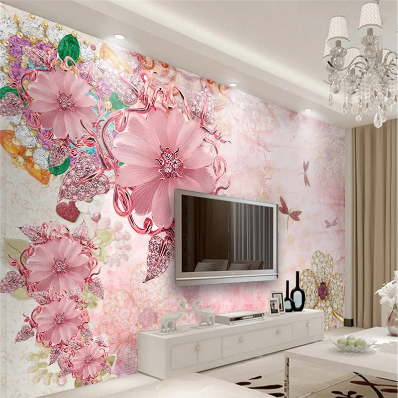 Пользовательские фото обои 3D Fresco европейский стиль дворцовый ветер Розовый