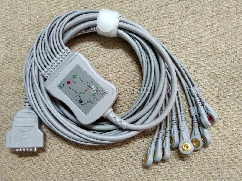 GE MARQUETTE EKG cable 10 lead ecg Snap on terminal | Красота и здоровье