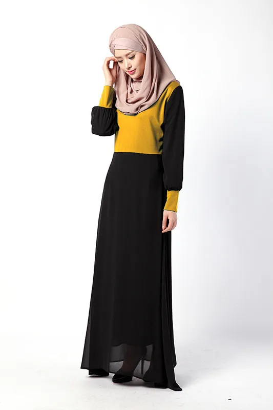 Новое модное мусульманское женское платье abaya Дубай jibabs кафтан с длинным рукавом