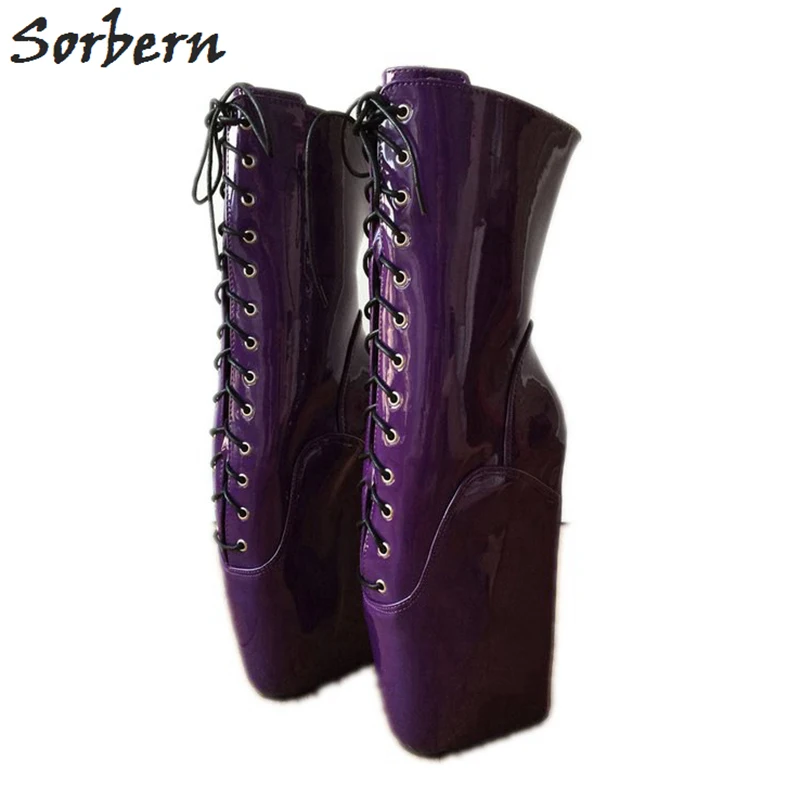Женские ботильоны на шнуровке Sorbern фиолетовые короткие ботинки платформе Размер