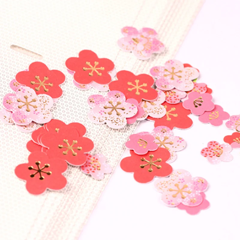 40 шт./лот позолоченный цветок Сакура Мини стикер декоративный скрапбук пуля