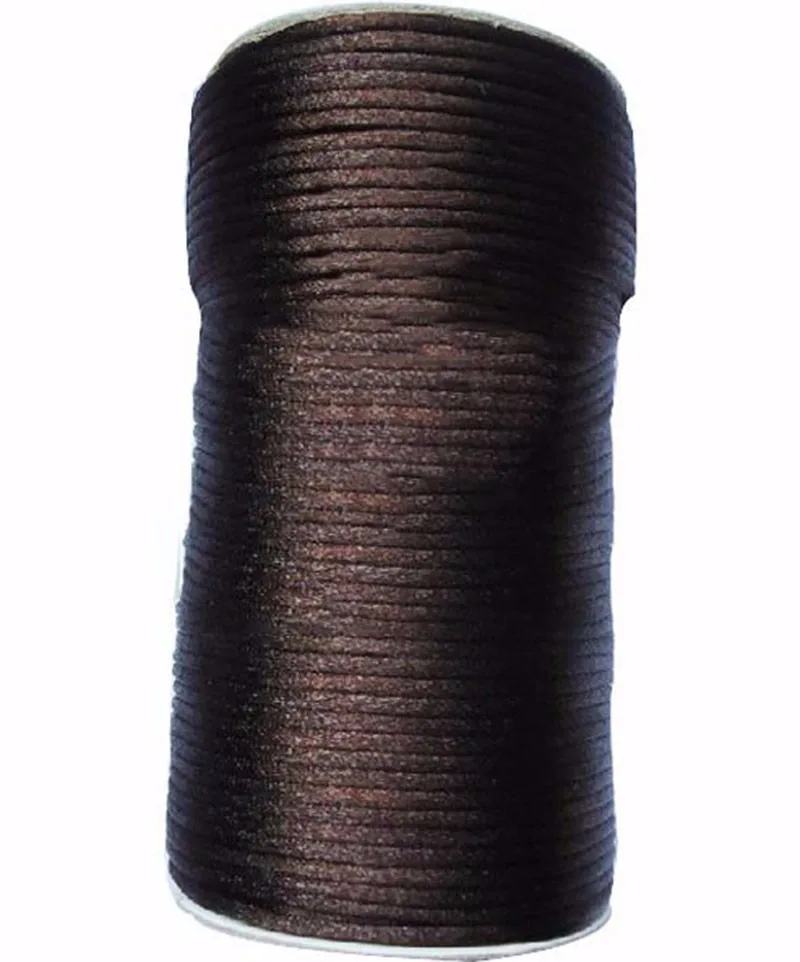 738 Dk Coffee 3 мм сатиновый нейлоновый шнур+ 120 м/рулон/лот-DIY Ювелирная нить веревка макраме браслет Изготовление Бисероплетение струны аксессуары - Цвет: 738 Dk Coffee