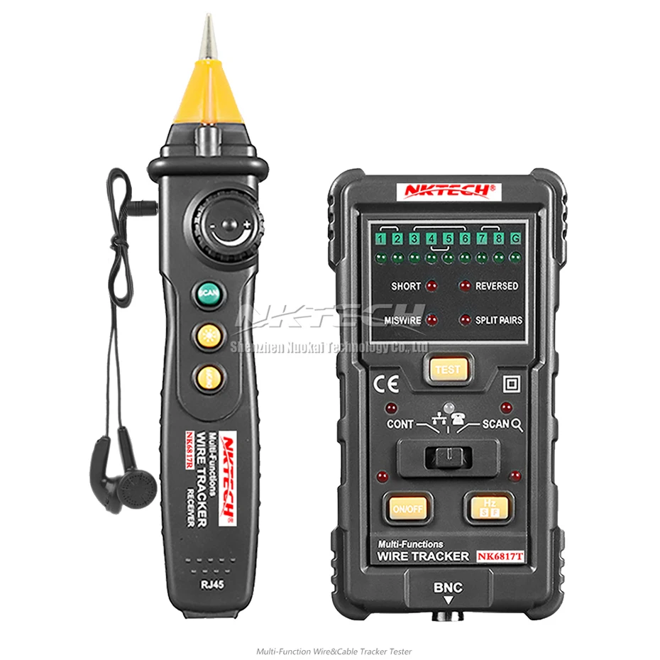 NKTECH NK6817 кабель провода трекер тестер сети LAN интернет Finder Телефон RJ45 RJ11 BNC STP UTP линия детектор непрерывности