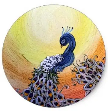 

1.5inch peacock cartoon style round sticker