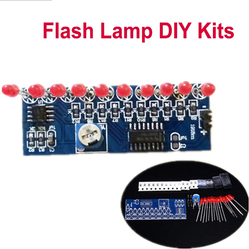 Мигающий светильник s DIY Kit стробоскоп NE555+ CD4017 электронный Обучающий набор деталей светильник светодиодный модуль