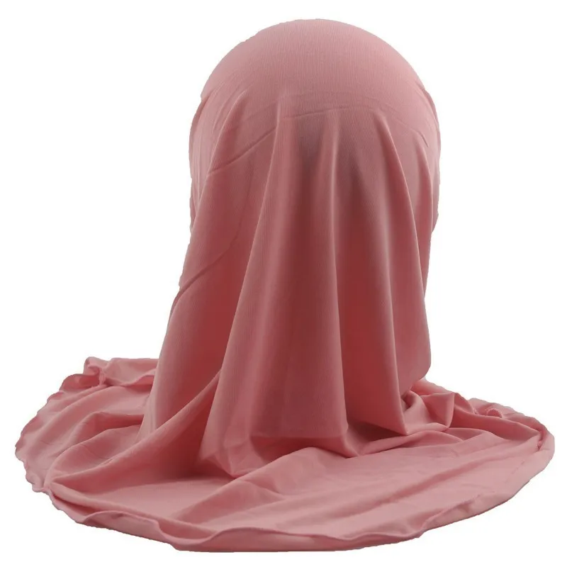 Мусульманский хиджаб, исламский шарф в арабском стиле, шали без украшений, мягкие и тянущиеся, для девочек 7-12 лет, красивые цвета