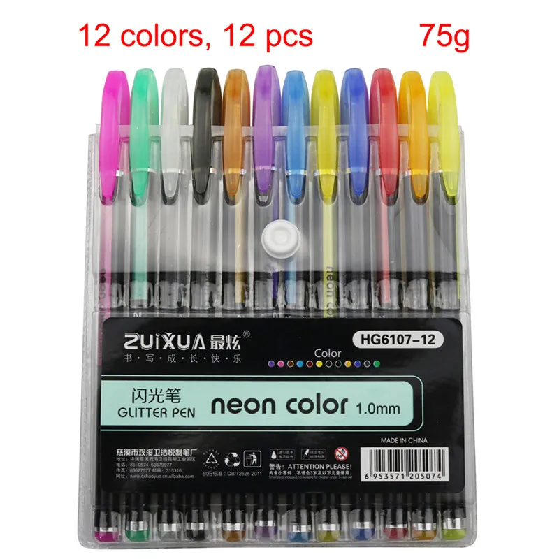 12 colors 12 pcs 12 шт., 12 цветов, Наборы для творчества, гелевые ручки для рисования, цветные карандаши для рисования, Подарочные канцелярские принадлежности для родителей и студентов - Цвет: 12 colors 12 pcs