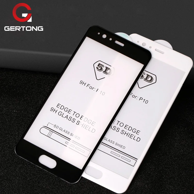 GerTong 5D полное покрытие экрана протектор Закаленное стекло для huawei P9 Lite mate 10 Honor 9 V9 P10 Plus P8 3D изогнутые края