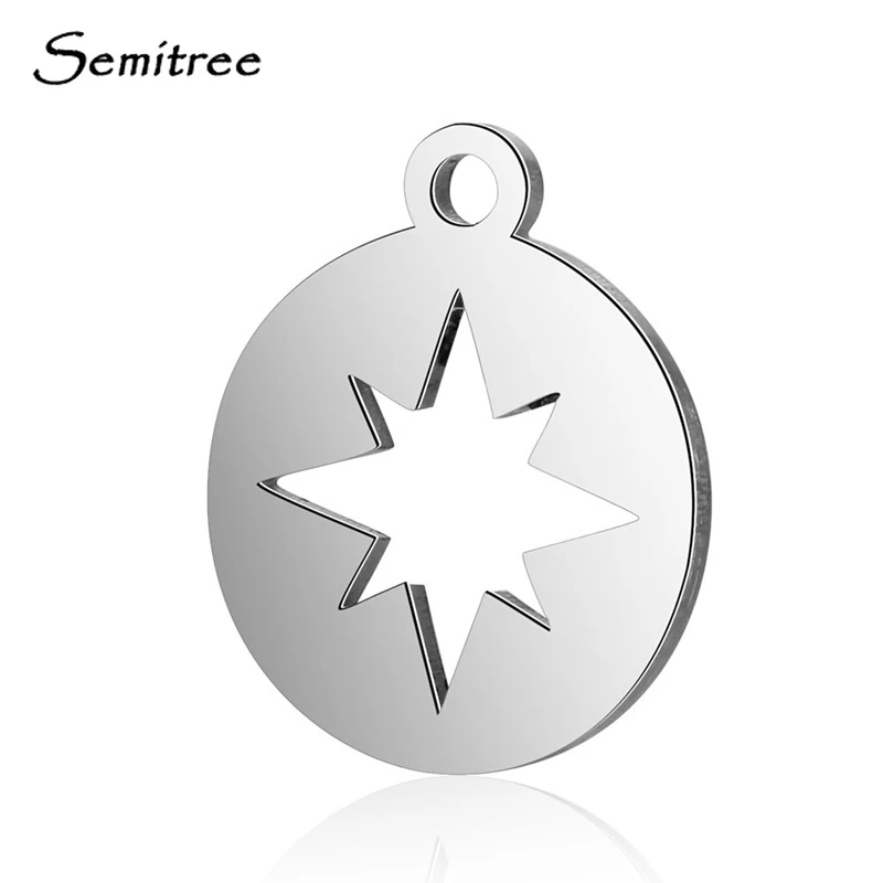 Semitree 10 шт./лот браслет из нержавеющей стали с компасом подвески ювелирные