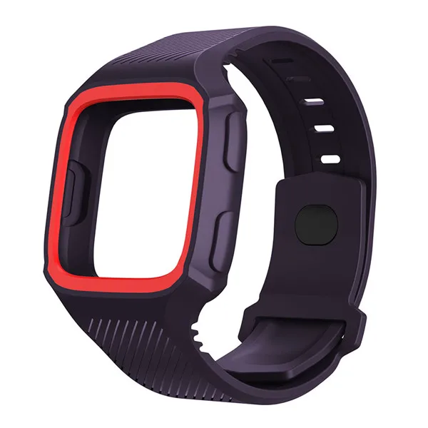 2в1 силикон для Fitbit Versa браслет ремешок на запястье с полным защитным чехлом крышка рамка часы ремешок для Fitbit Versa - Цвет: Purple red