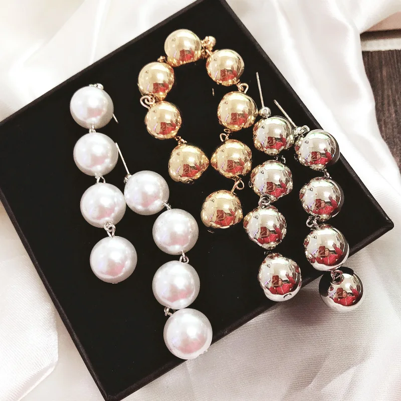 Женское украшение с жемчугом SHIFEEL длинные подвески из серебра 925 пробы