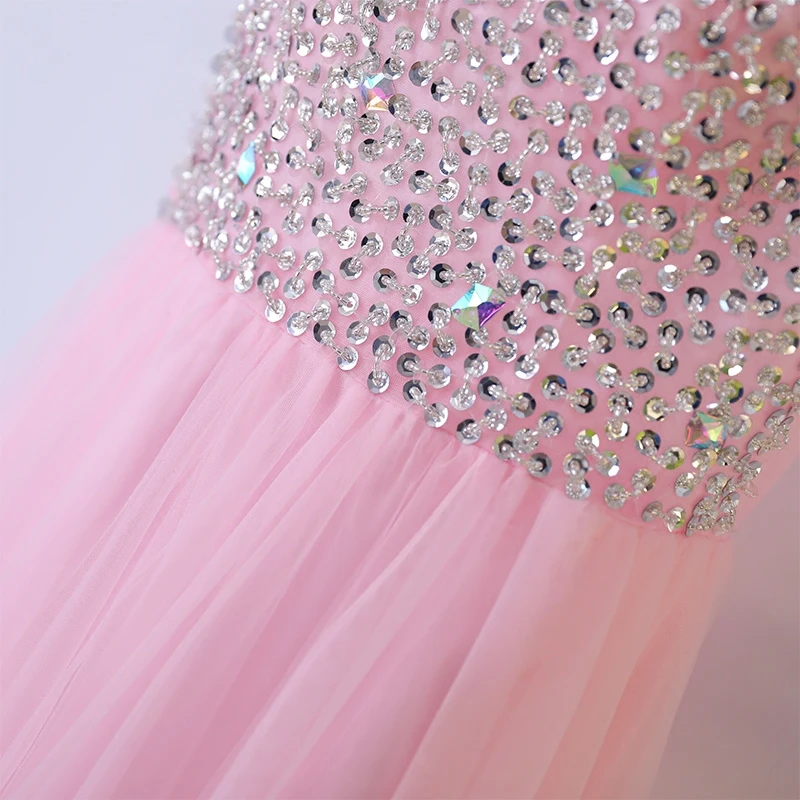 НОВЫЙ ПРОМ платье Великолепная кристалл блестками розовый вечернее 2017 новые