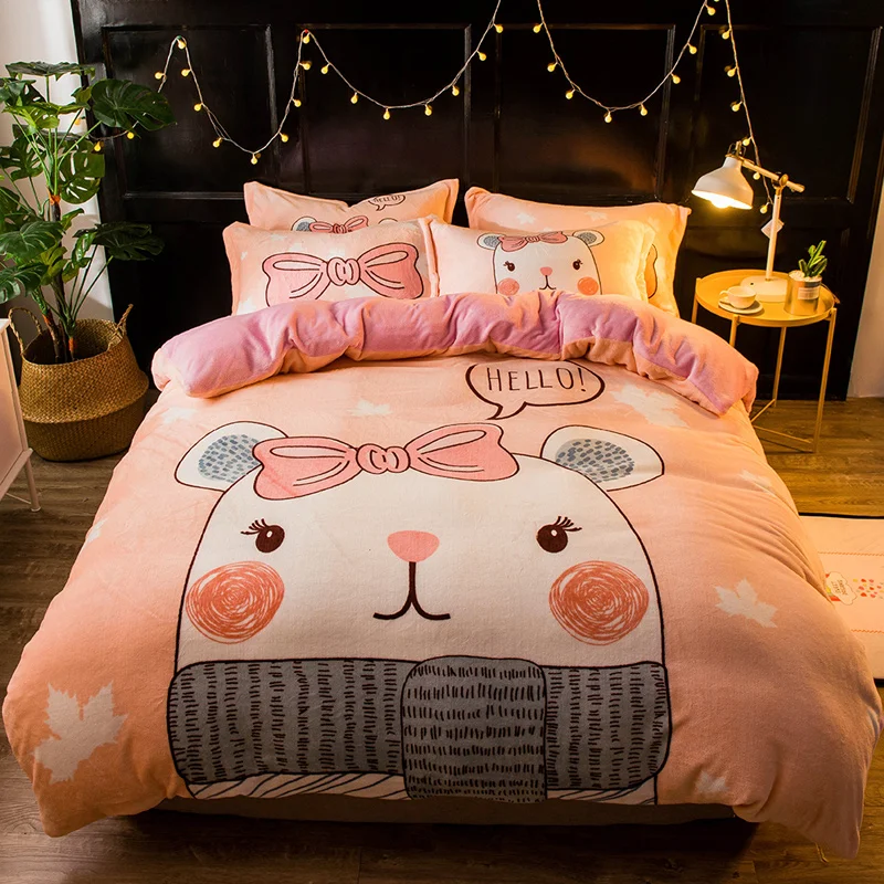 Фланелевый флисовый шерпа норковый кашемир 4 шт. комплекты постельного белья