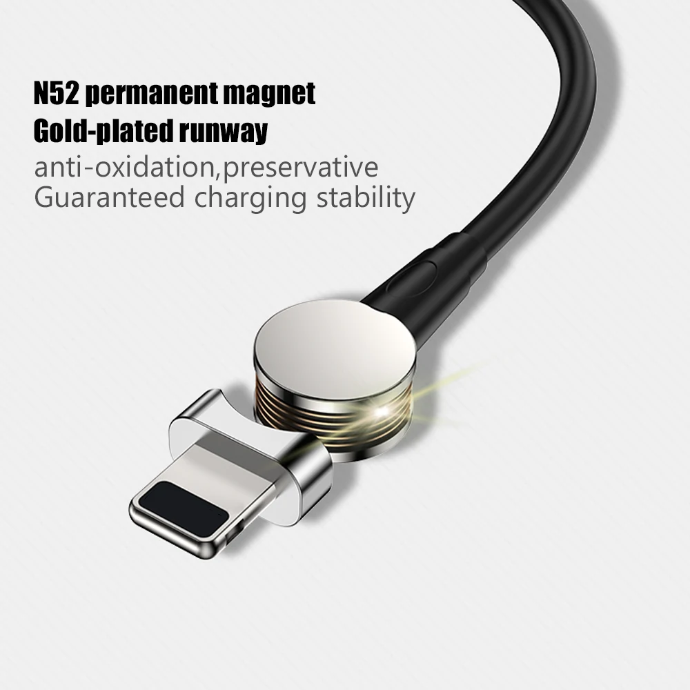 1 м 2.4A USB Магнитный кабель 180 свободного вращения быстрой зарядки и передачи данных кабель для IPhone type C Micro USB зарядки портов телефонов