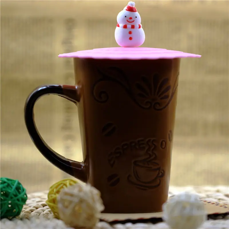 Симпатичная мультяшная силиконовая крышка для чашки напитков с присоской кофе и