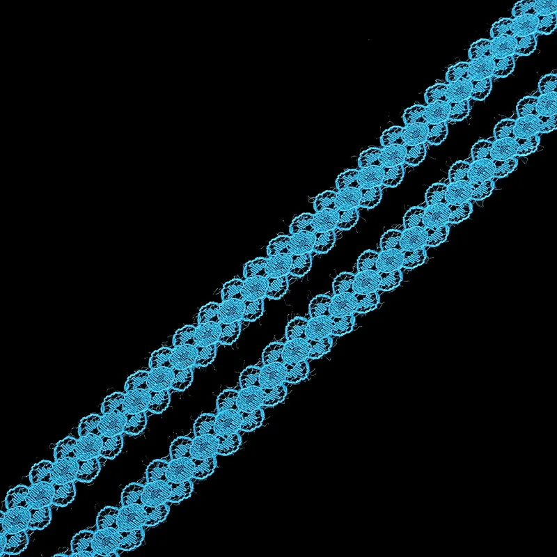 Turquoise 5 ярдов/партия кружевная ткань ширина обрезки 15 мм кружевная лента вышитая Сетка кружевная отделка для DIY одежды принадлежности для шитья товары - Цвет: Turquoise