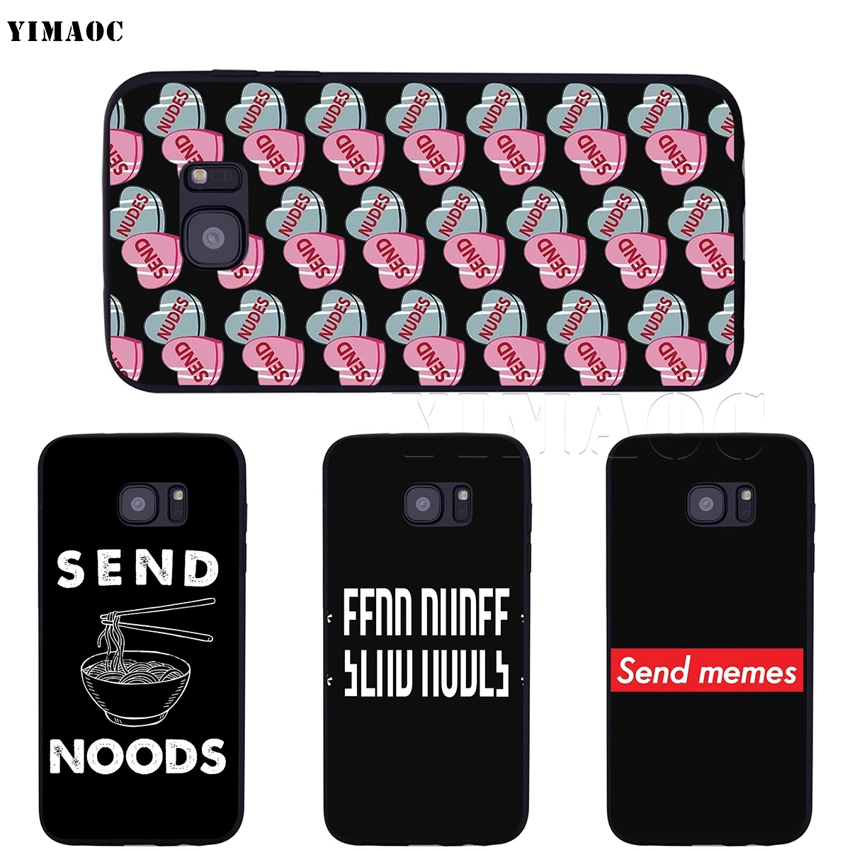 YIMAOC Send Nudes Soft Silicone Case for Samsung Galaxy S6 S7 Edge S8 S9 Plus A3 A5 A6 Note 8 9 | Мобильные телефоны и