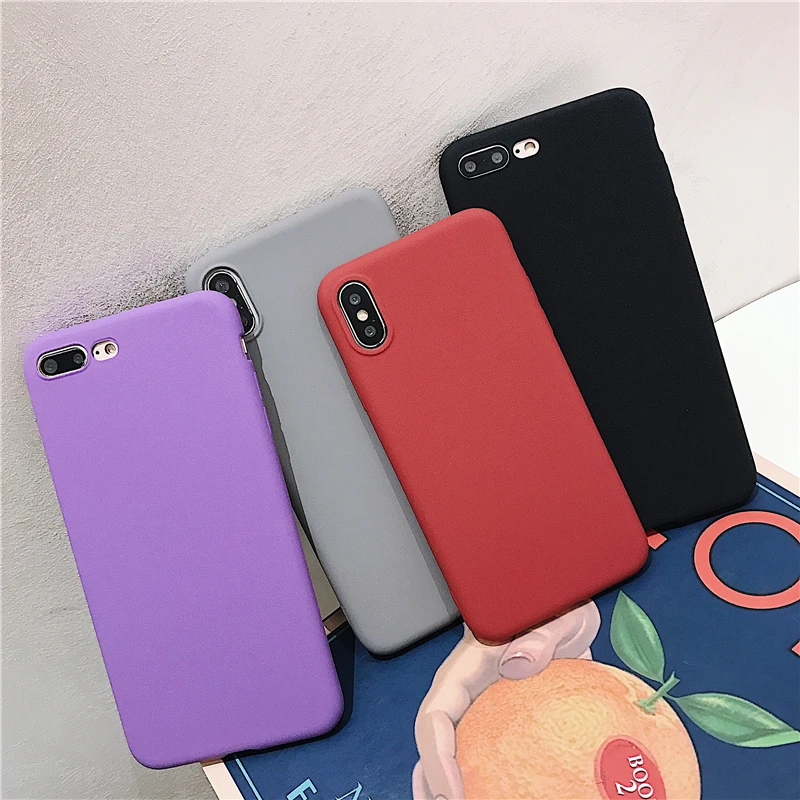 Ультра-тонкий песчаник ретора матовый чехол для iPhone 5 5S SE 6 S 7 8 Plus X XR XS Max задний