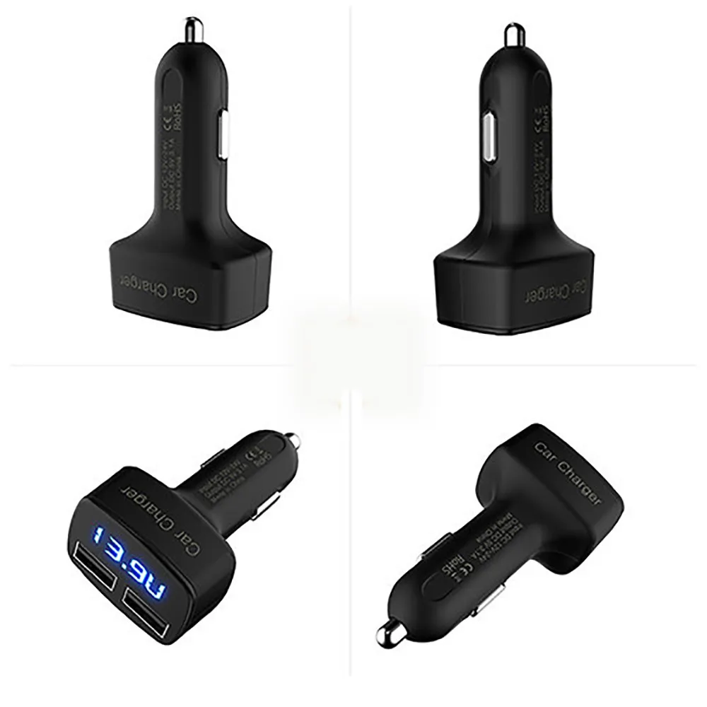 Черный 4 в 1 двойной USB автомобильный адаптер напряжение DC 5 В 3.1A тестер для iPhone переключатель панели авто зарядное устройство измеритель напряжения мощность зарядки